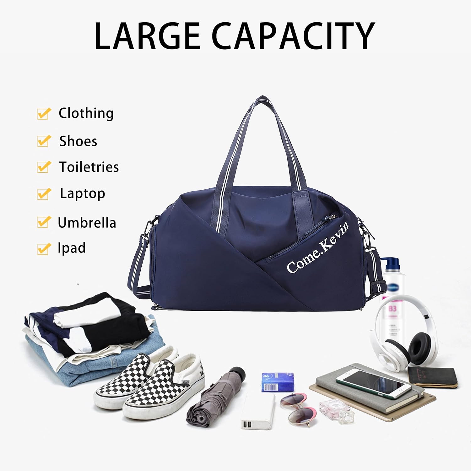 Travel Bag 32L Gym Bag Waterproof Swimming Bag Training Bag with Shoe Compartment