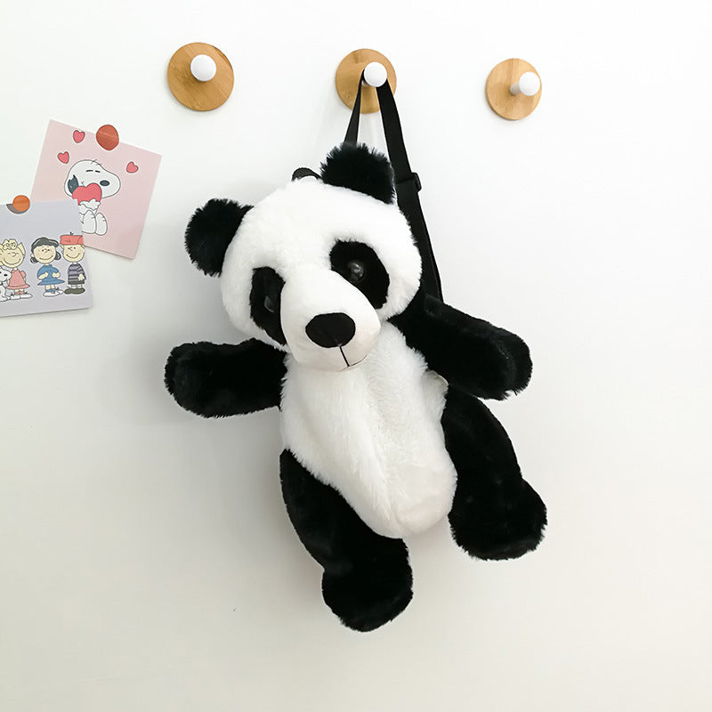 Cute Panda Small Backpack Boys And Girls Plush Bag