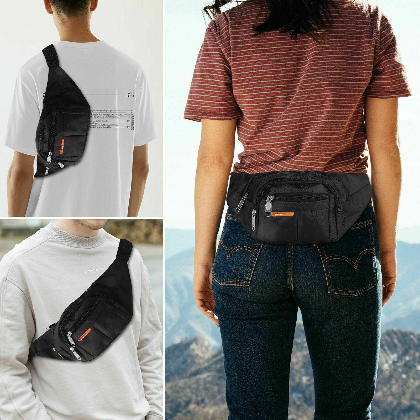 Waist Bag Fanny Pack For Men, Women, Travel Purse Unisex