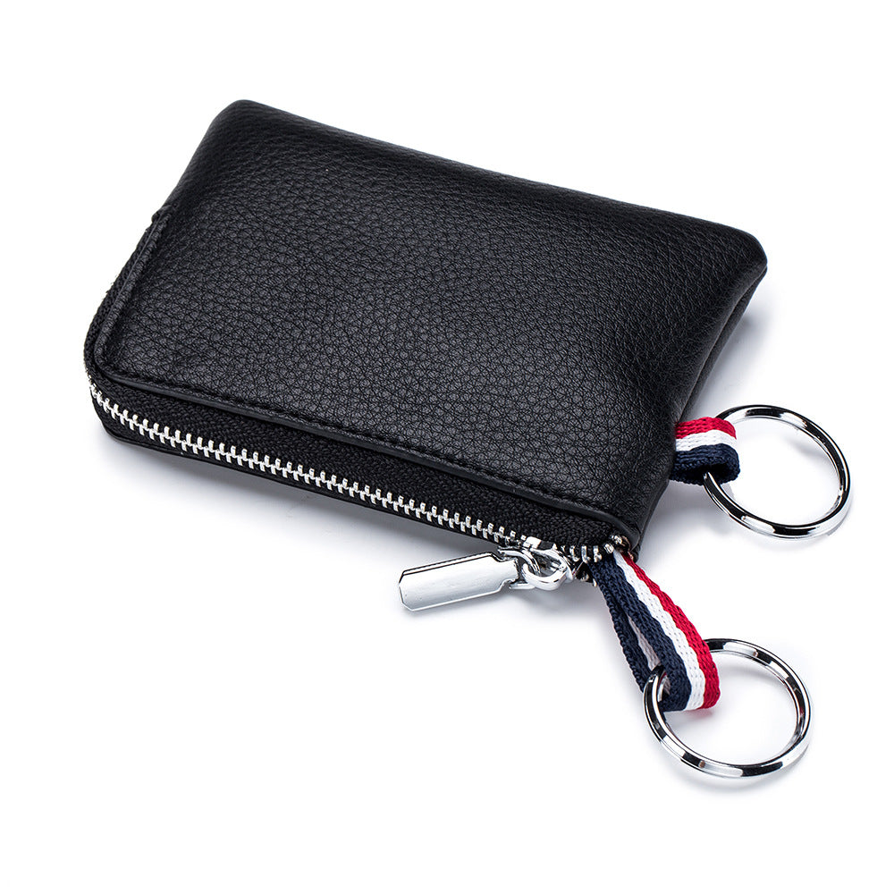 Men's Coin Purse  Leather Mini Zip, Driving License Key Case, Card Holder, Ultra-thin