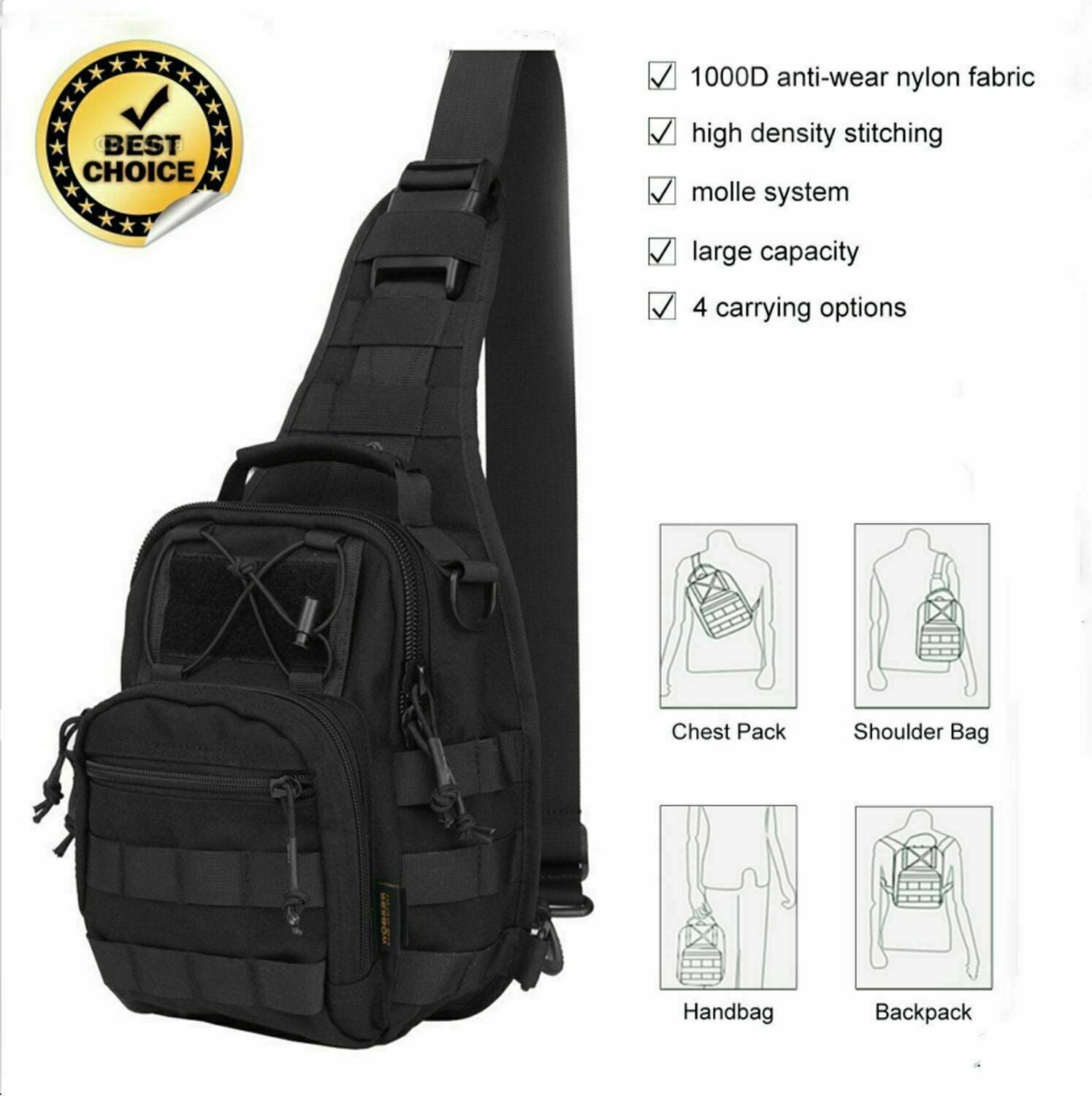 Men Backpack Tactical Sling Bag