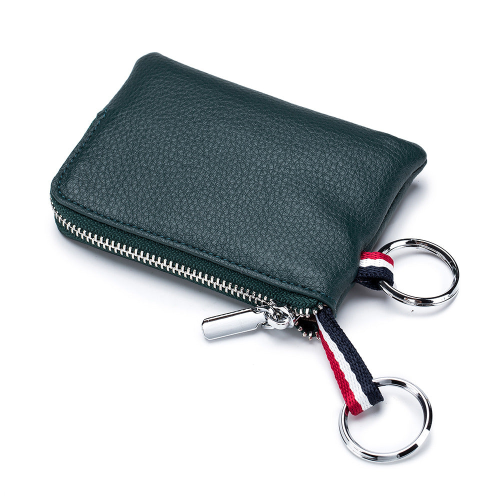 Men's Coin Purse  Leather Mini Zip, Driving License Key Case, Card Holder, Ultra-thin