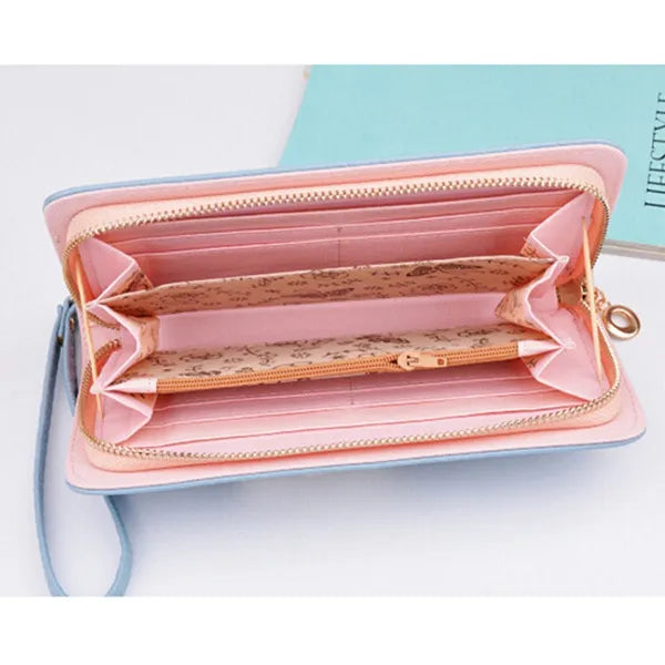 Ladies Purses Female Leather Wallets Women Long Zipper Purse Wallet  Sweet Dream