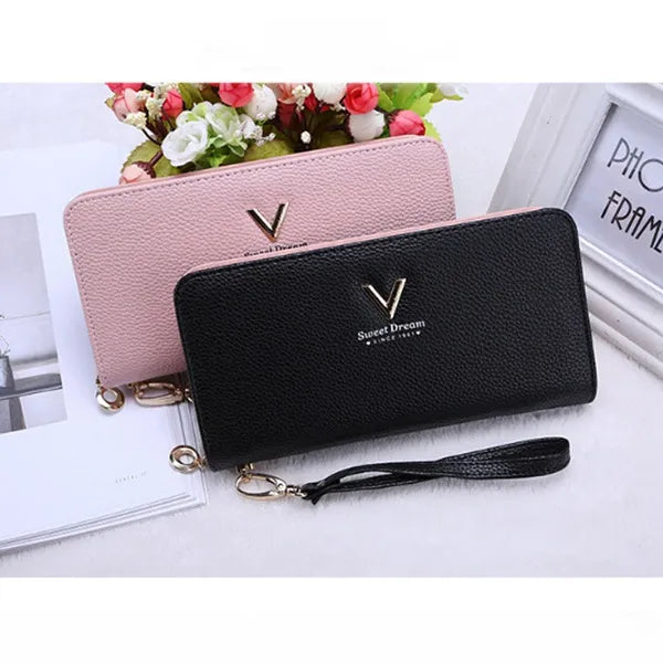 Ladies Purses Female Leather Wallets Women Long Zipper Purse Wallet  Sweet Dream