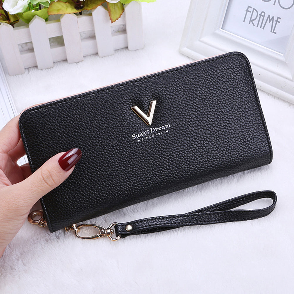 Ladies Purses Female Leather Wallets Women Long Zipper Purse Wallet  Sweet Dream