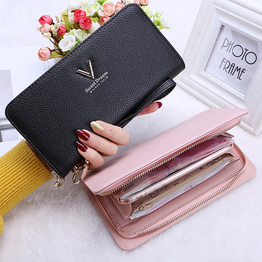 Ladies Purses Female Leather Wallets Women Long Zipper Purse Wallet  Sweet Dream